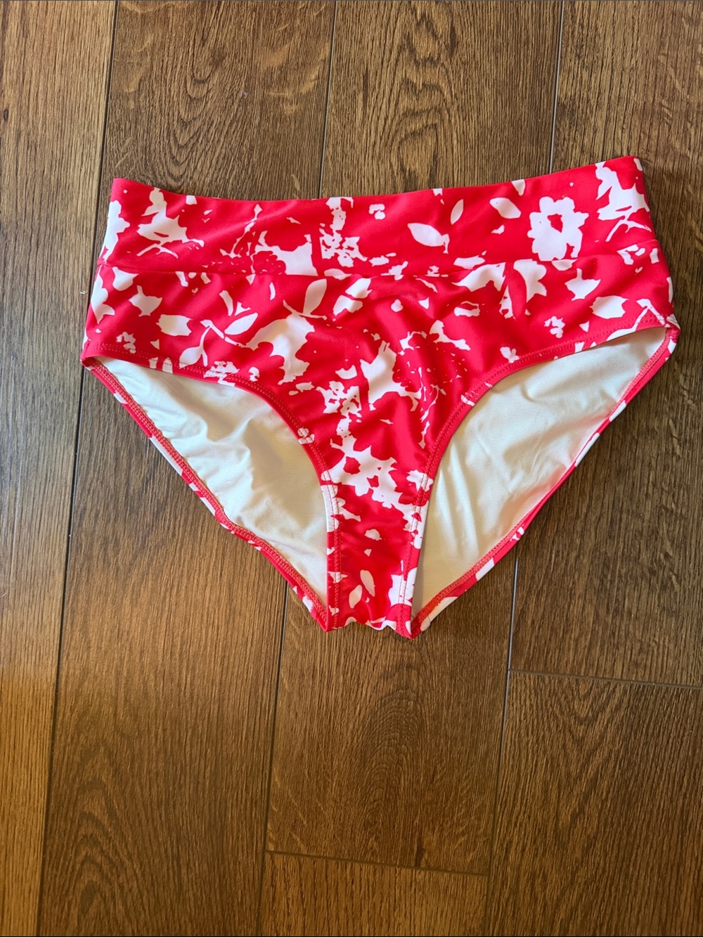High-Waist Floral Bikini Bottoms - Red White Nani swim